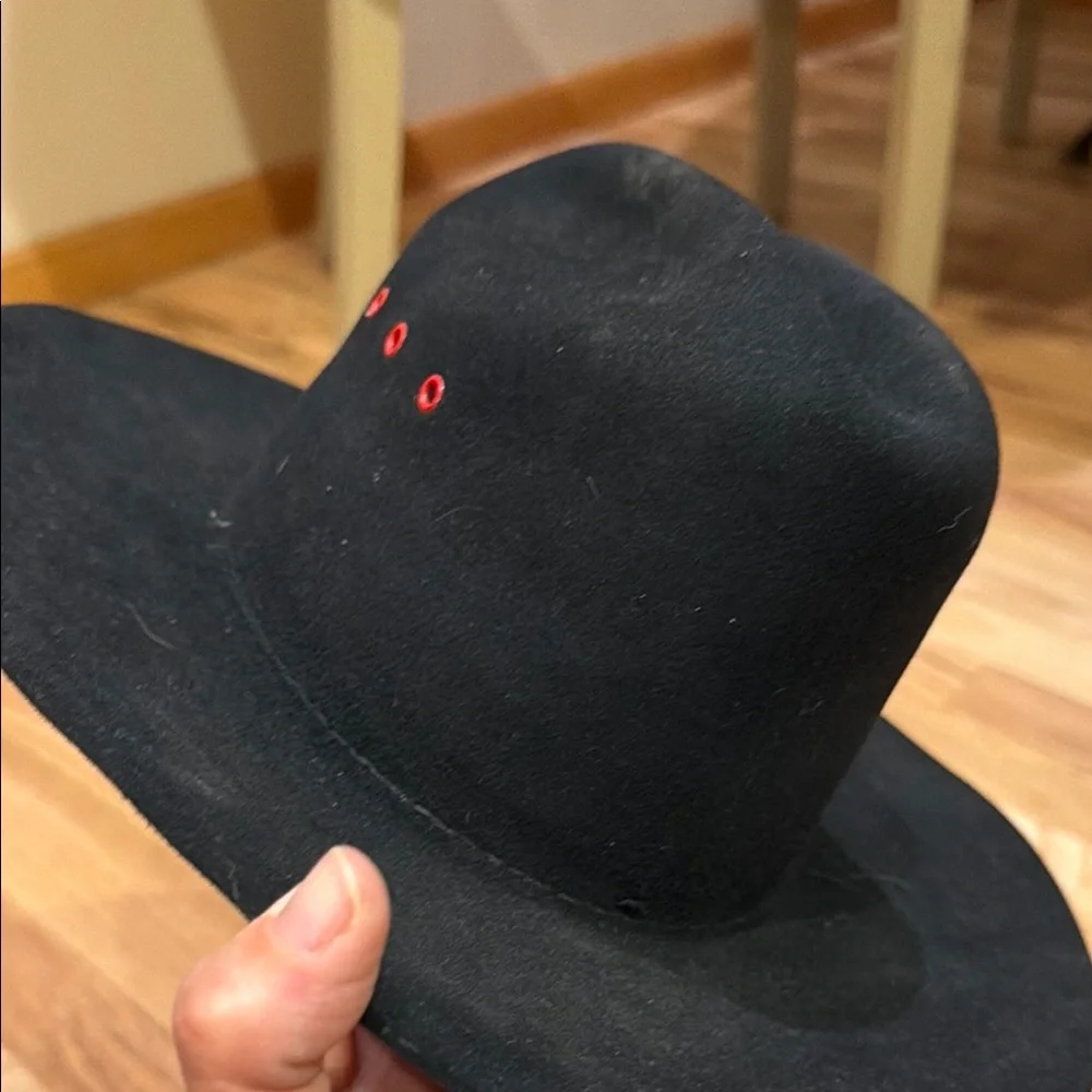 Black Wide-Brim Felt Fedora Hat